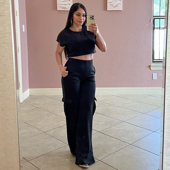 Vivian Cargo Pant Set- black - Picture 3 of 3